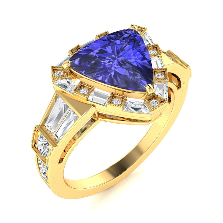 18KT Gold Tanzanite and Diamond Ladies Ring (Tanzanite 2.92 cts. White Diamond 0.82 cts.)