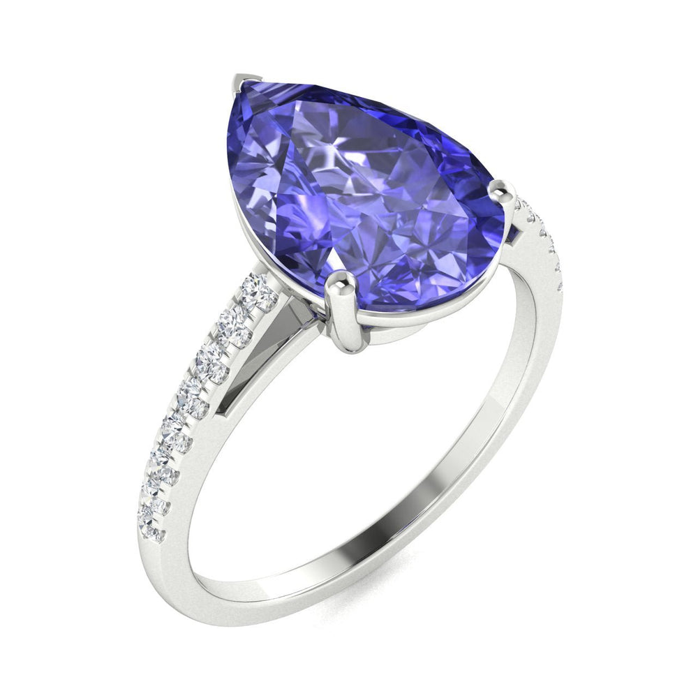 18KT Gold Tanzanite and Diamond Ladies Ring (Tanzanite 3.02 cts. White Diamond 0.23 cts.)