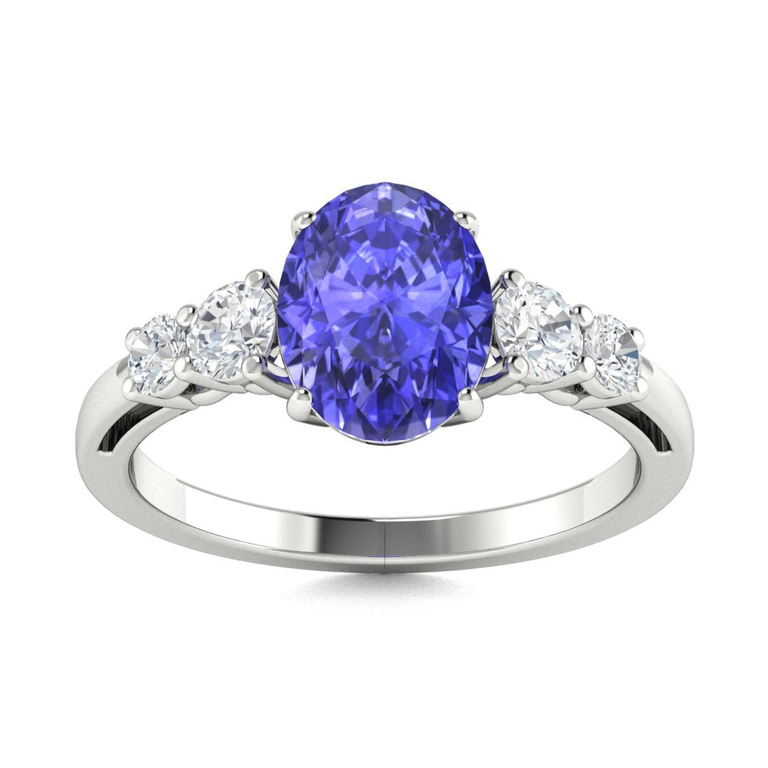 18KT Gold Tanzanite and Diamond Ladies Ring (Tanzanite 3.13 cts. White Diamond 0.36 cts.)