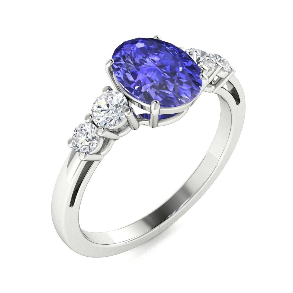 18KT Gold Tanzanite and Diamond Ladies Ring (Tanzanite 3.13 cts. White Diamond 0.36 cts.)