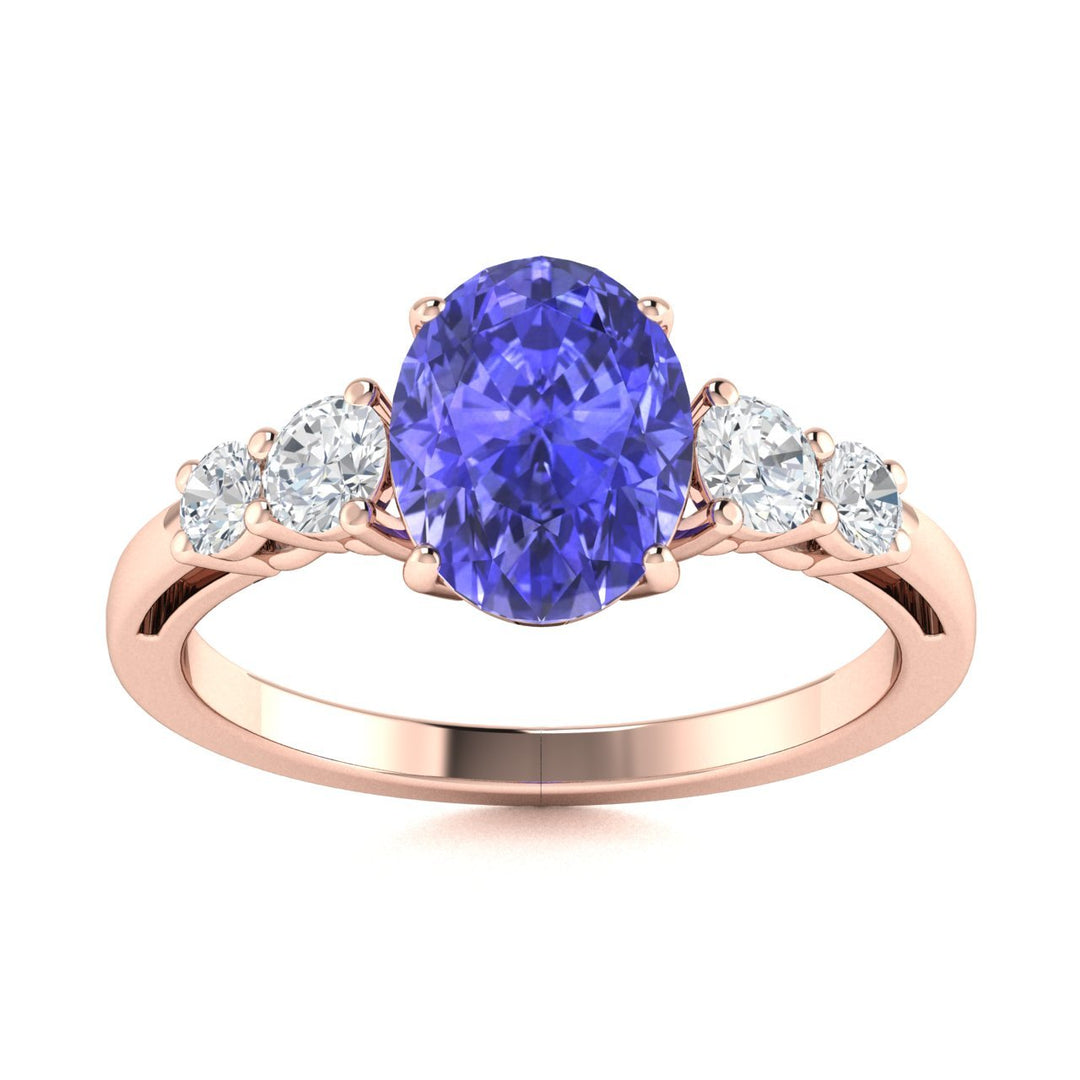 18KT Gold Tanzanite and Diamond Ladies Ring (Tanzanite 3.13 cts. White Diamond 0.36 cts.)