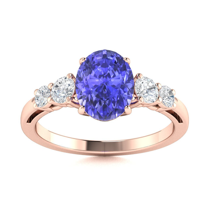 18KT Gold Tanzanite and Diamond Ladies Ring (Tanzanite 3.13 cts. White Diamond 0.36 cts.)