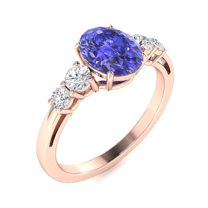 18KT Gold Tanzanite and Diamond Ladies Ring (Tanzanite 3.13 cts. White Diamond 0.36 cts.)