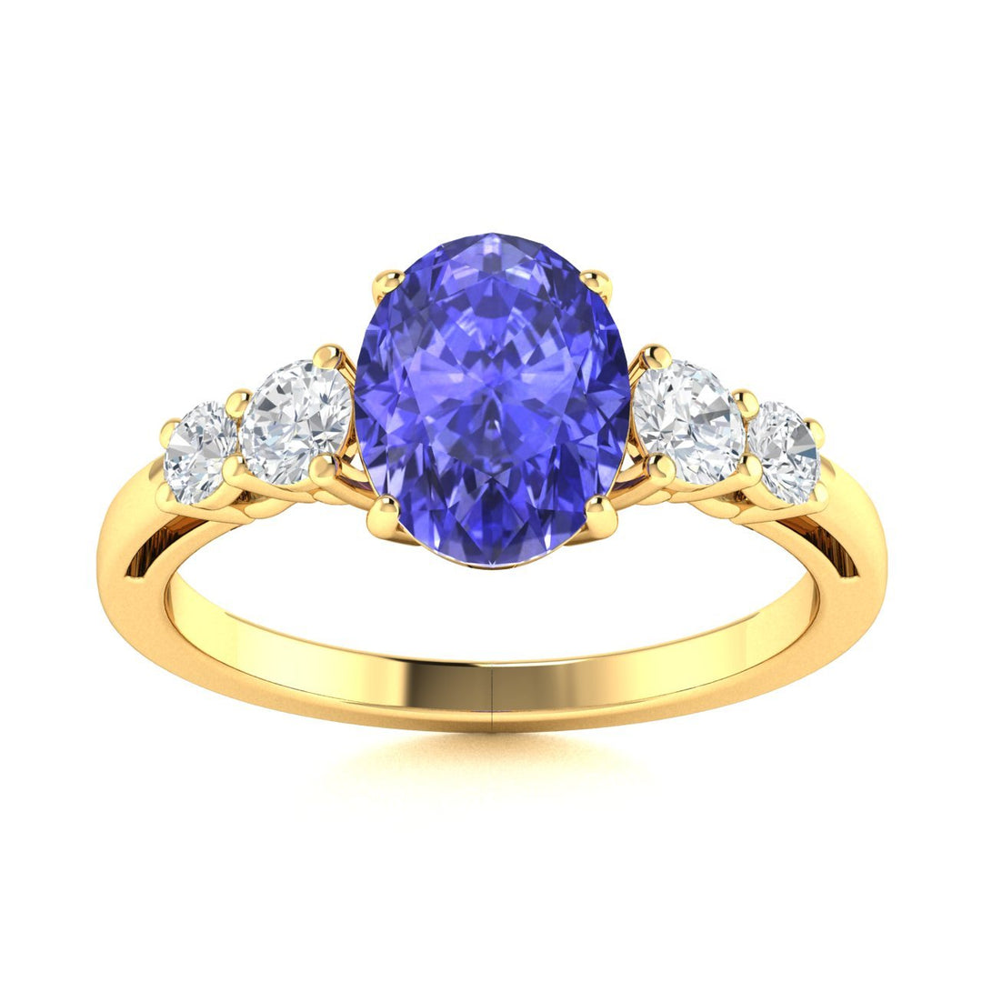 18KT Gold Tanzanite and Diamond Ladies Ring (Tanzanite 3.13 cts. White Diamond 0.36 cts.)