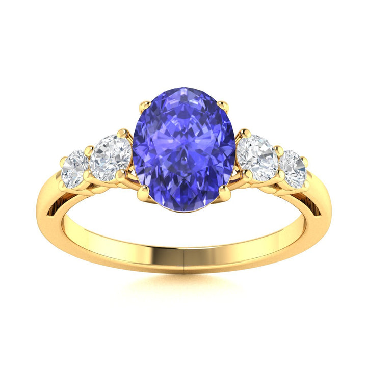 18KT Gold Tanzanite and Diamond Ladies Ring (Tanzanite 3.13 cts. White Diamond 0.36 cts.)