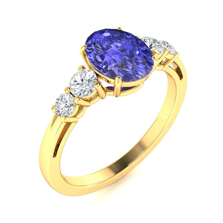 18KT Gold Tanzanite and Diamond Ladies Ring (Tanzanite 3.13 cts. White Diamond 0.36 cts.)