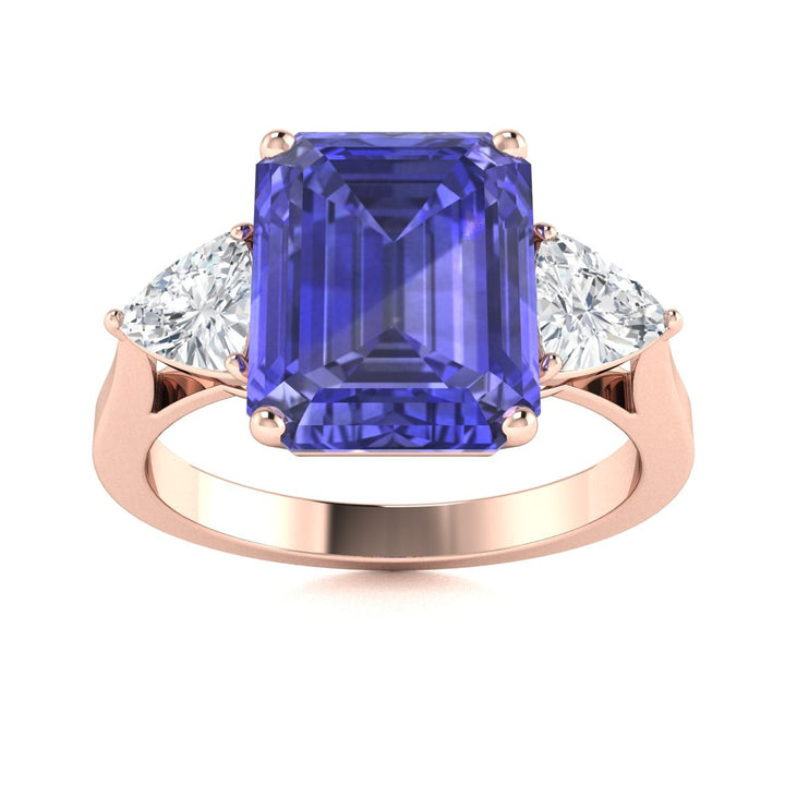 18KT Gold Tanzanite and Diamond Ladies Ring (Tanzanite 3.32 cts White Diamonds 0.36 cts)