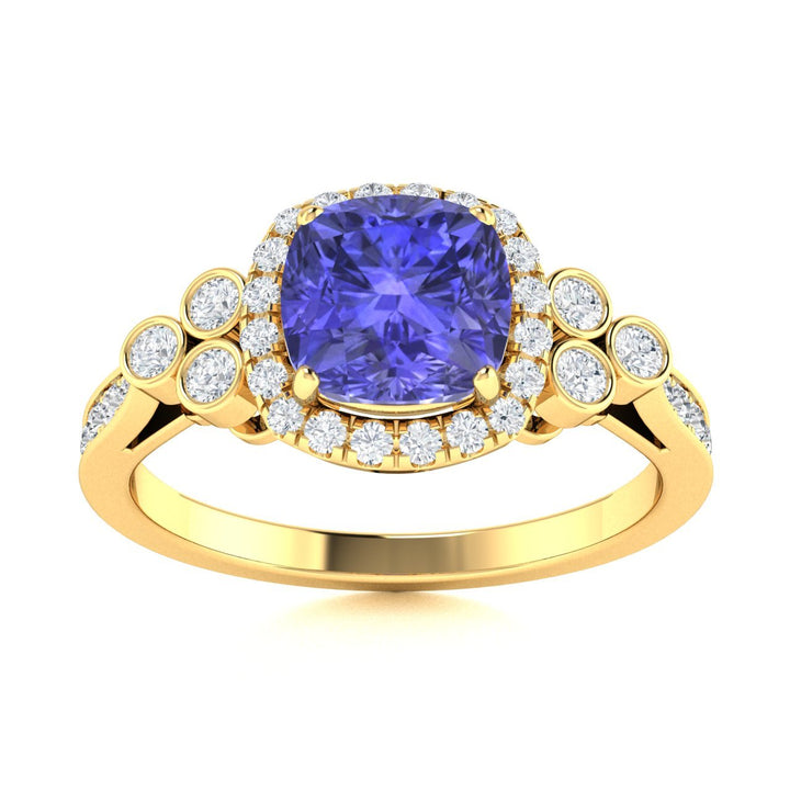 18KT Gold Tanzanite and Diamond Ladies Ring (Tanzanite 3.36 cts White Diamonds 0.64 cts)