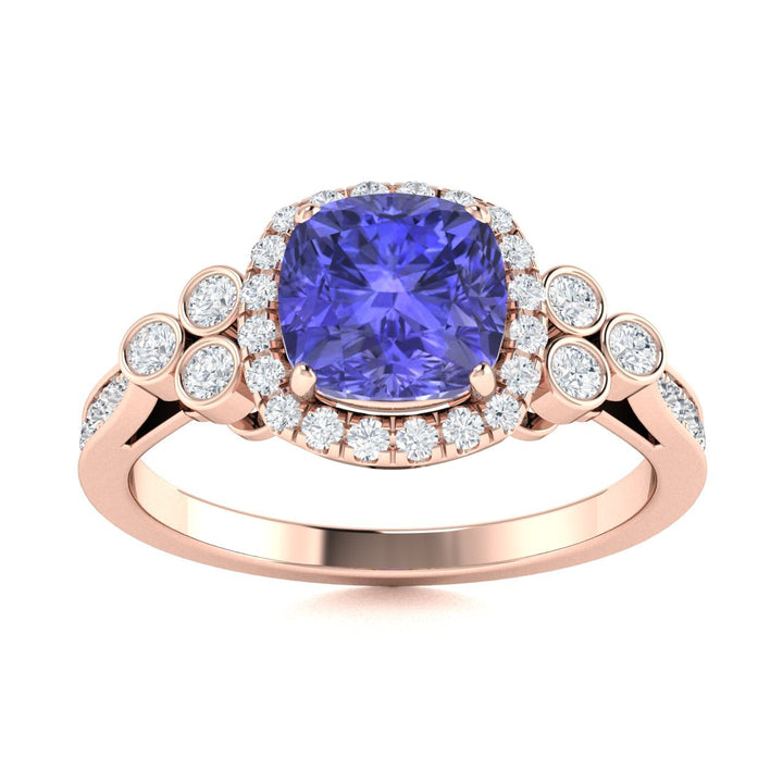 18KT Gold Tanzanite and Diamond Ladies Ring (Tanzanite 3.36 cts White Diamonds 0.64 cts)