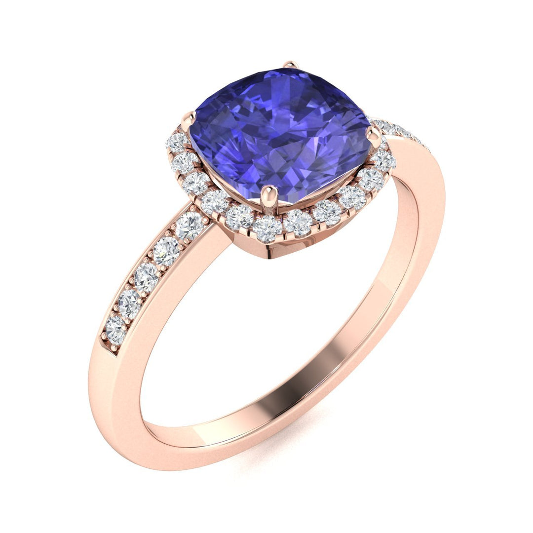 18KT Gold Tanzanite and Diamond Ladies Ring (Tanzanite 3.37 cts. White Diamond 0.56 cts.)