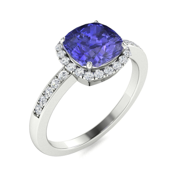 18KT Gold Tanzanite and Diamond Ladies Ring (Tanzanite 3.37 cts. White Diamond 0.56 cts.)