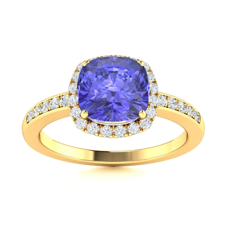 18KT Gold Tanzanite and Diamond Ladies Ring (Tanzanite 3.37 cts. White Diamond 0.56 cts.)