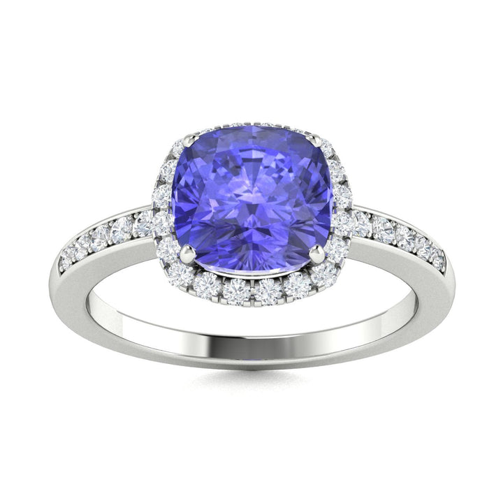 18KT Gold Tanzanite and Diamond Ladies Ring (Tanzanite 3.37 cts. White Diamond 0.56 cts.)