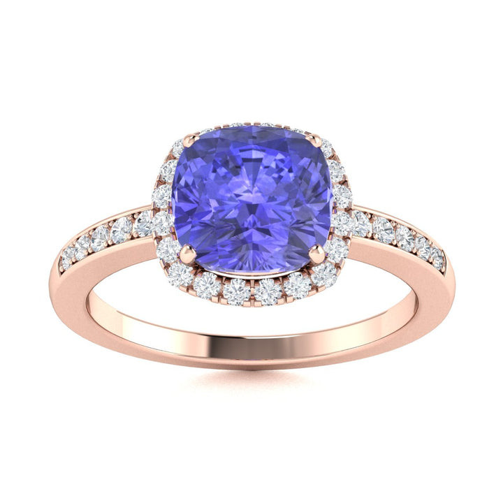 18KT Gold Tanzanite and Diamond Ladies Ring (Tanzanite 3.37 cts. White Diamond 0.56 cts.)