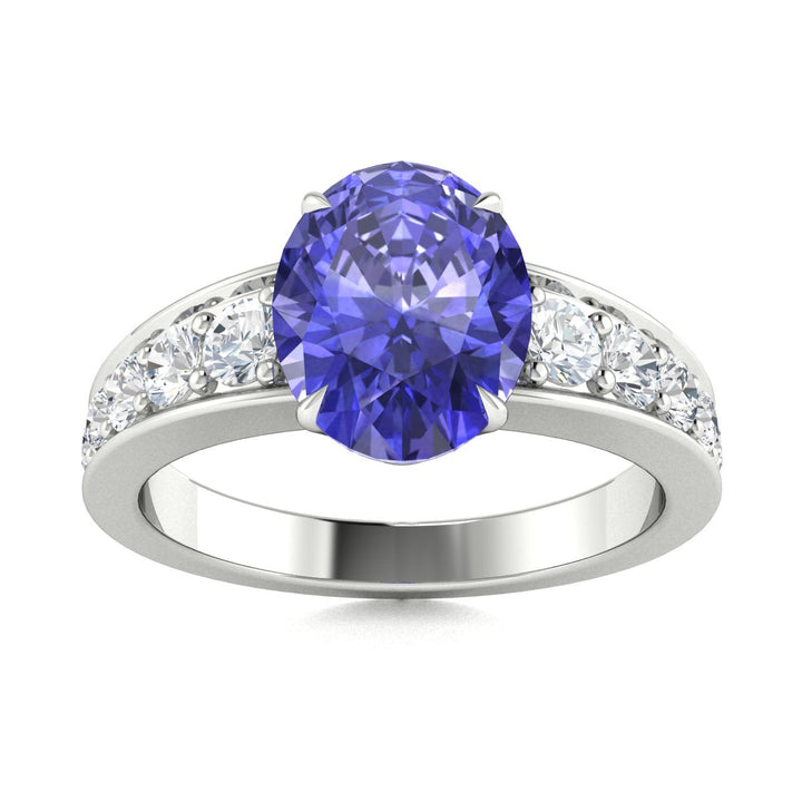 18KT Gold Tanzanite and Diamond Ladies Ring (Tanzanite 3.44 cts. White Diamond 0.69 cts.)