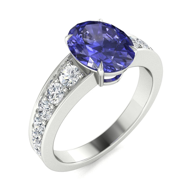 18KT Gold Tanzanite and Diamond Ladies Ring (Tanzanite 3.44 cts. White Diamond 0.69 cts.)