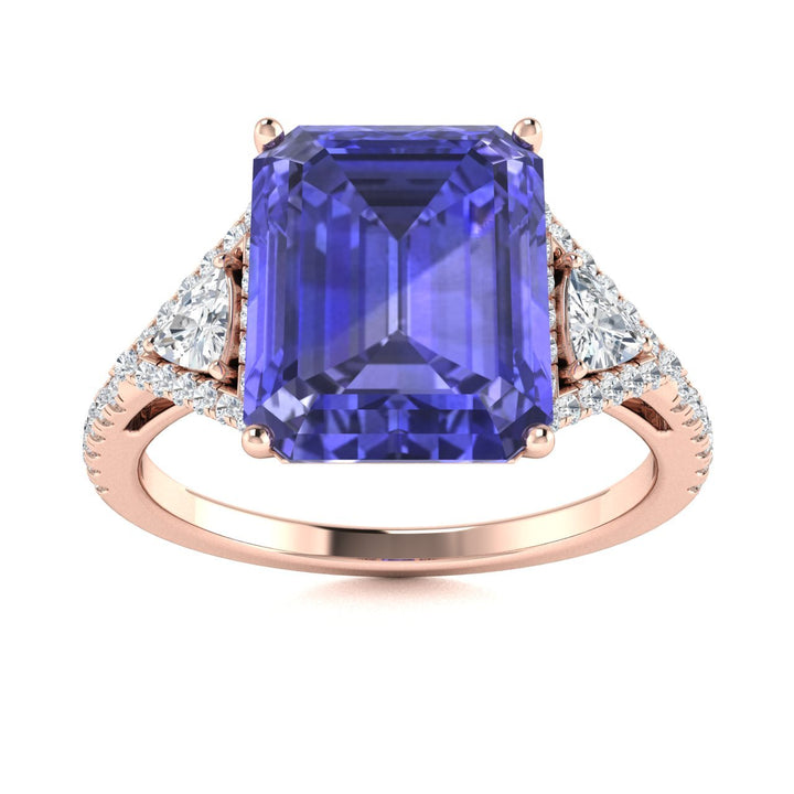 18KT Gold Tanzanite and Diamond Ladies Ring (Tanzanite 3.79 cts. White Diamond 0.72 cts.)