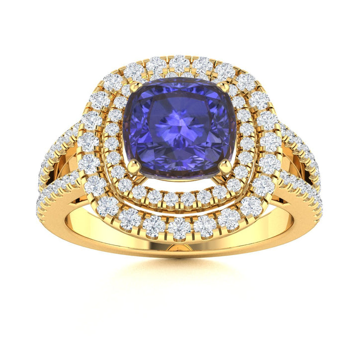 18KT Gold Tanzanite and Diamond Ladies Ring (Tanzanite 3.93 cts White Diamonds 0.78 cts)