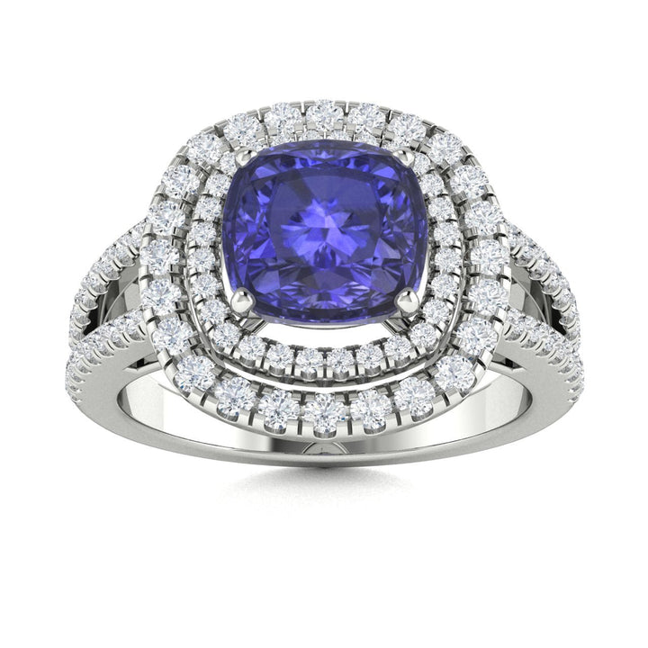 18KT Gold Tanzanite and Diamond Ladies Ring (Tanzanite 3.93 cts White Diamonds 0.78 cts)