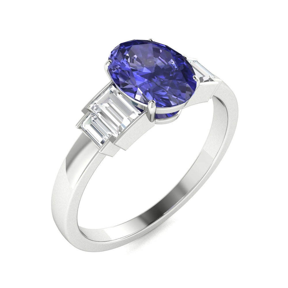 18KT Gold Tanzanite and Diamond Ladies Ring (Tanzanite 3.98 cts. White Diamond 0.31 cts.)