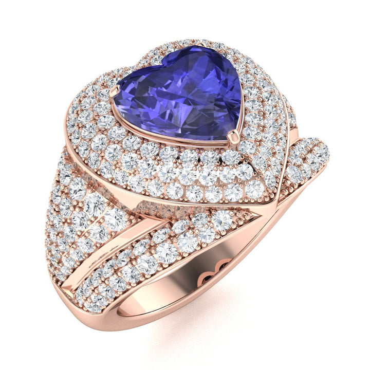 18KT Gold Tanzanite and Diamond Ladies Ring (Tanzanite 4.05 cts. White Diamond 1.43 cts.)