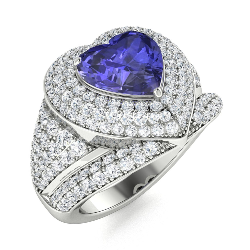 18KT Gold Tanzanite and Diamond Ladies Ring (Tanzanite 4.05 cts. White Diamond 1.43 cts.)