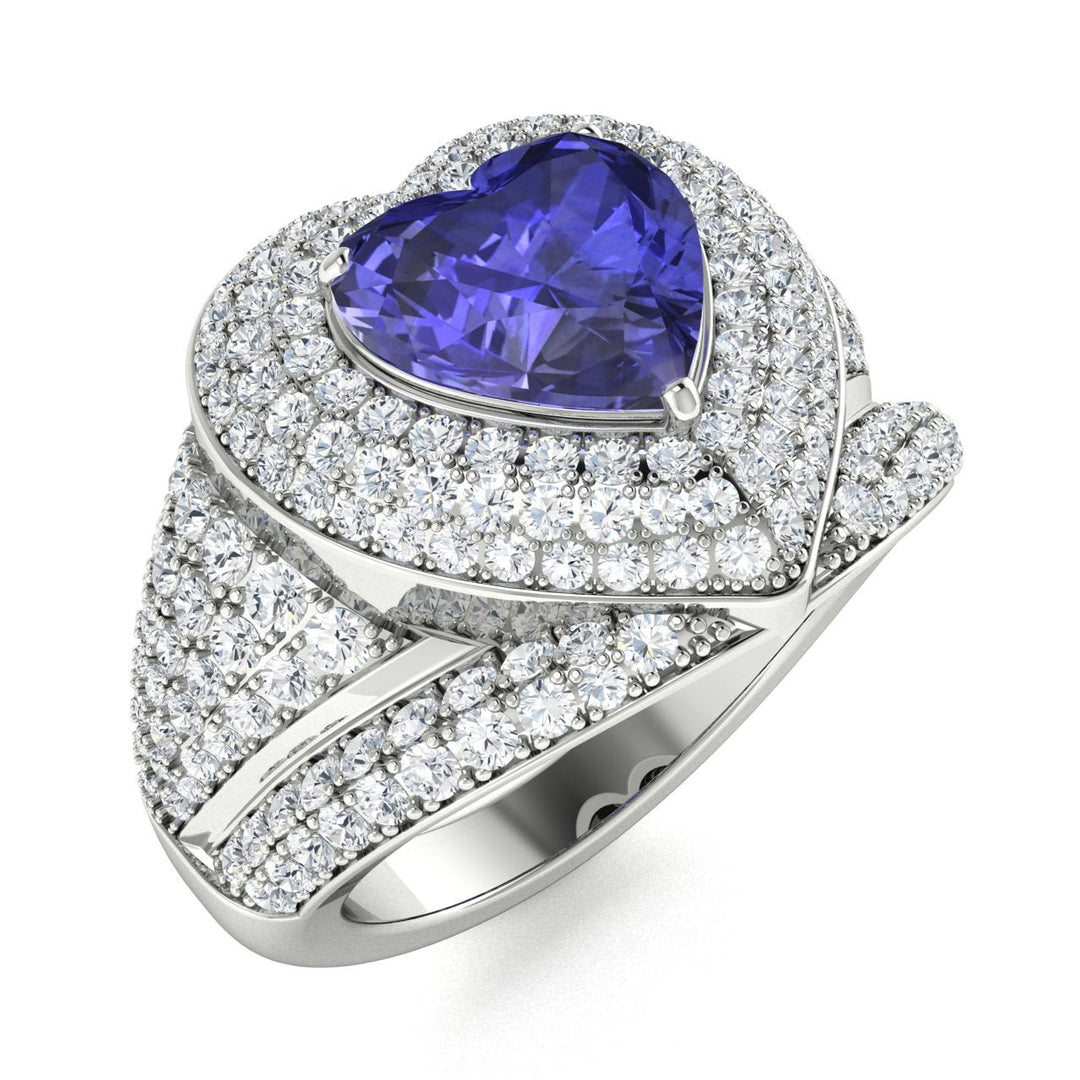 18KT Gold Tanzanite and Diamond Ladies Ring (Tanzanite 4.05 cts. White Diamond 1.43 cts.)