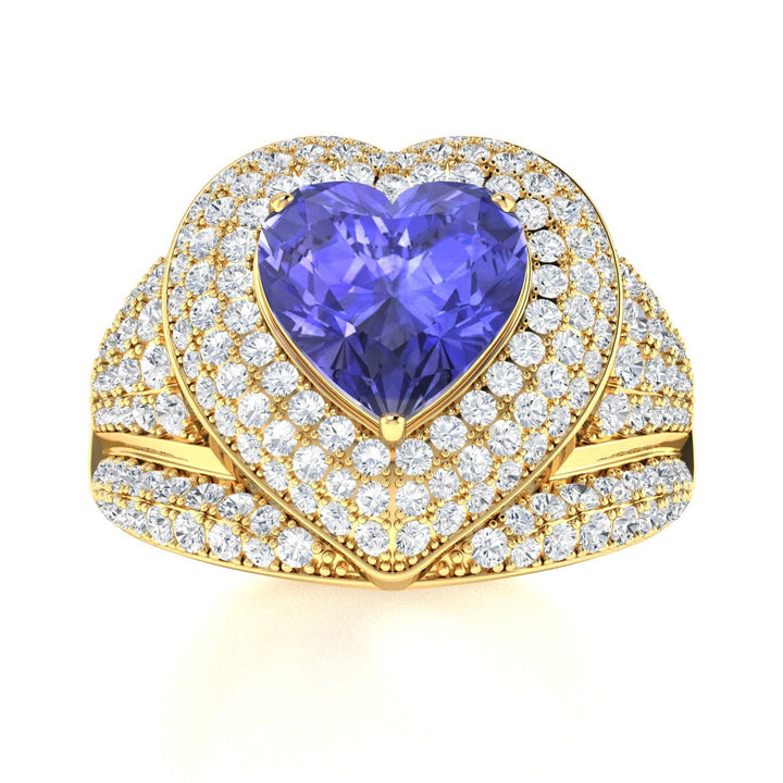 18KT Gold Tanzanite and Diamond Ladies Ring (Tanzanite 4.05 cts. White Diamond 1.43 cts.)