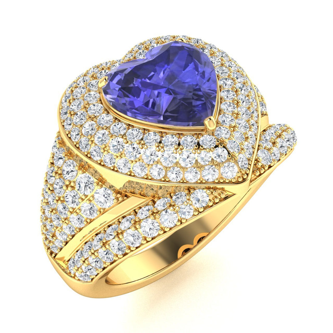 18KT Gold Tanzanite and Diamond Ladies Ring (Tanzanite 4.05 cts. White Diamond 1.43 cts.)