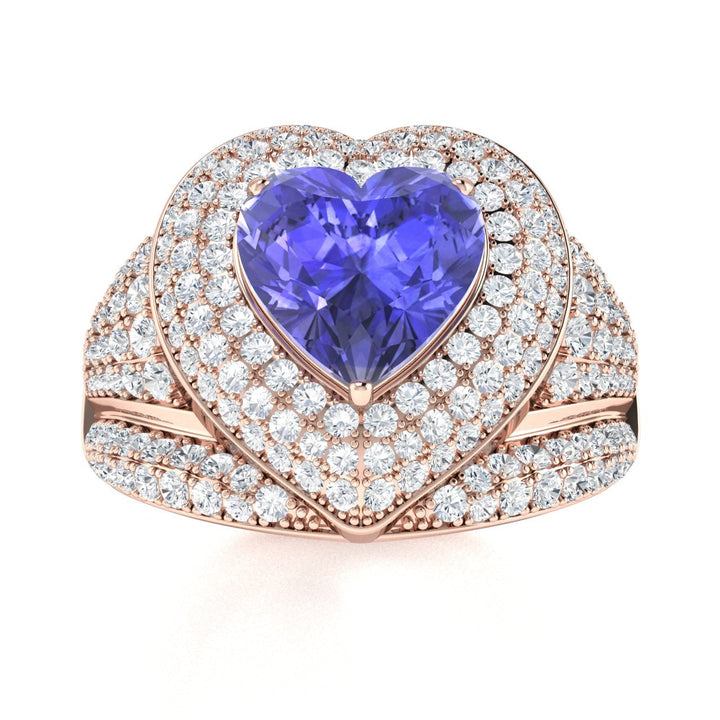 18KT Gold Tanzanite and Diamond Ladies Ring (Tanzanite 4.05 cts. White Diamond 1.43 cts.)