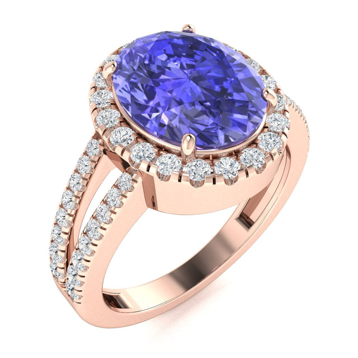 18kt Gold Tanzanite and Diamond Ladies Ring (Tanzanite 4.25ct Diamonds 0.50cts)