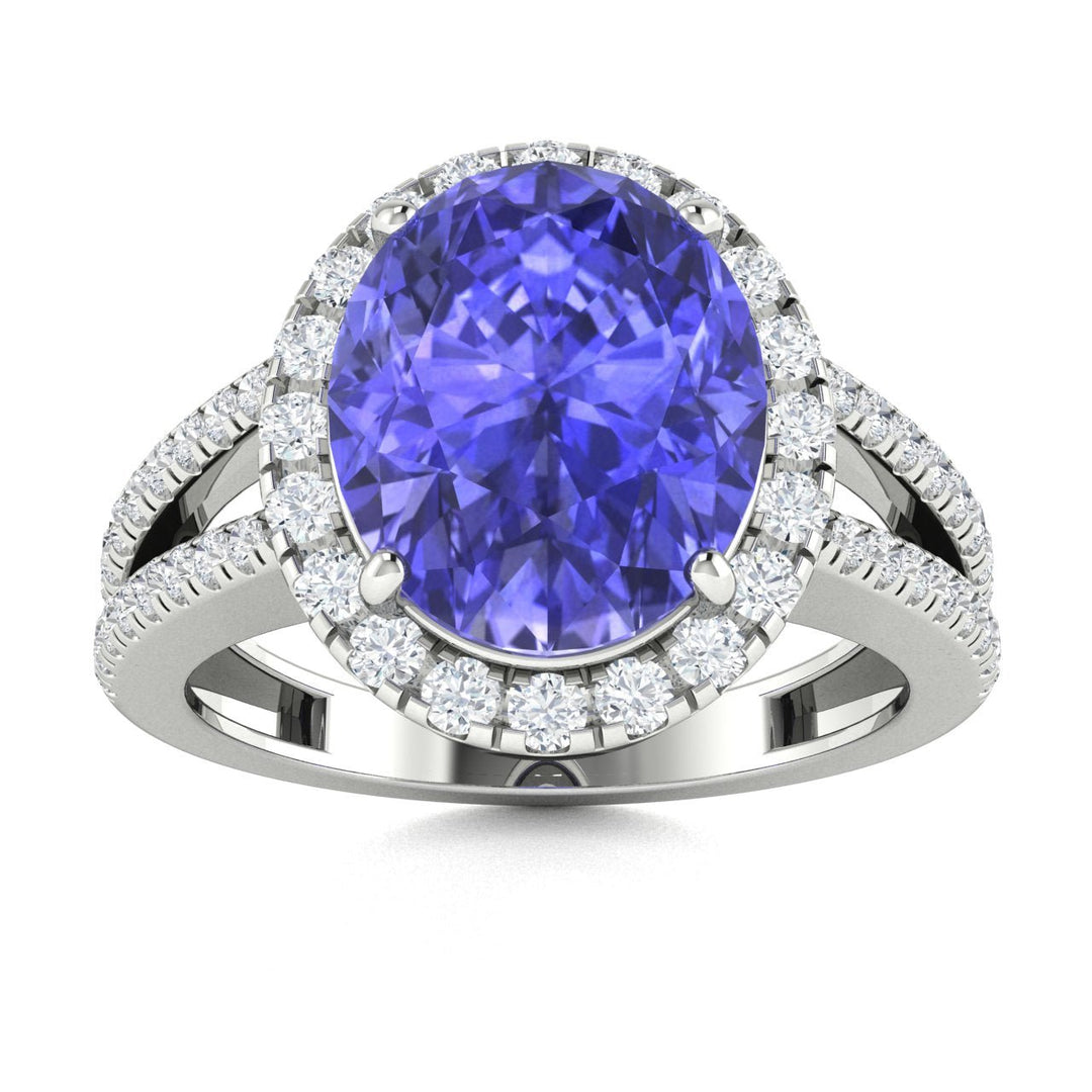 18kt Gold Tanzanite and Diamond Ladies Ring (Tanzanite 4.25ct Diamonds 0.50cts)