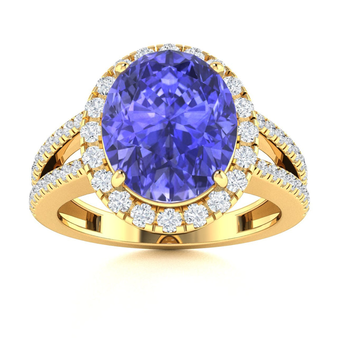 18kt Gold Tanzanite and Diamond Ladies Ring (Tanzanite 4.25ct Diamonds 0.50cts)