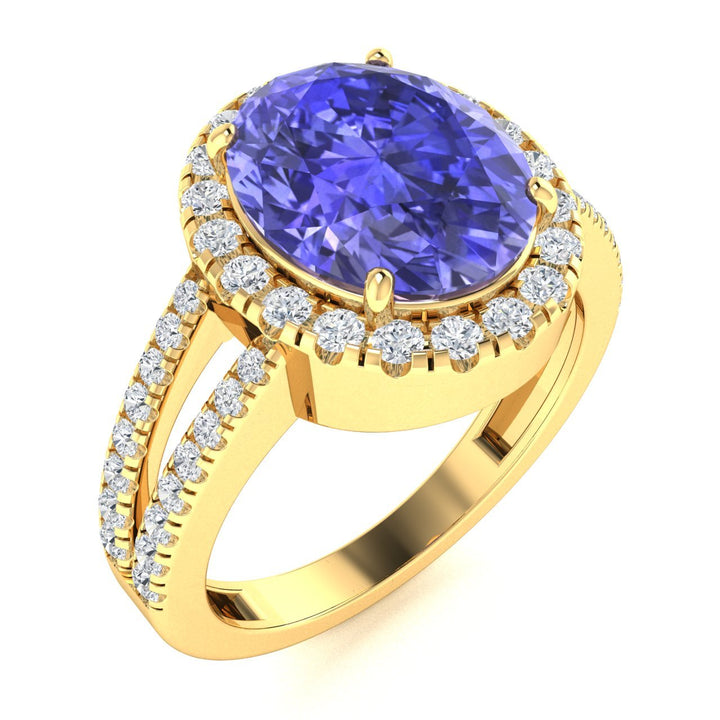 18kt Gold Tanzanite and Diamond Ladies Ring (Tanzanite 4.25ct Diamonds 0.50cts)