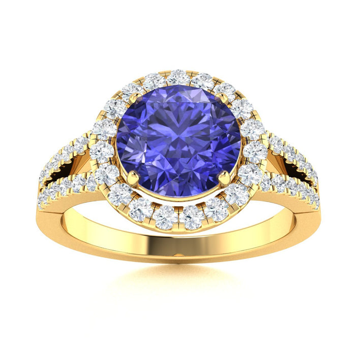 18KT Gold Tanzanite and Diamond Ladies Ring (Tanzanite 4.26 cts. White Diamond 0.67 cts.)