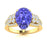 18KT Gold Tanzanite and Diamond Ladies Ring (Tanzanite 4.31 cts White Diamonds 0.37 cts)