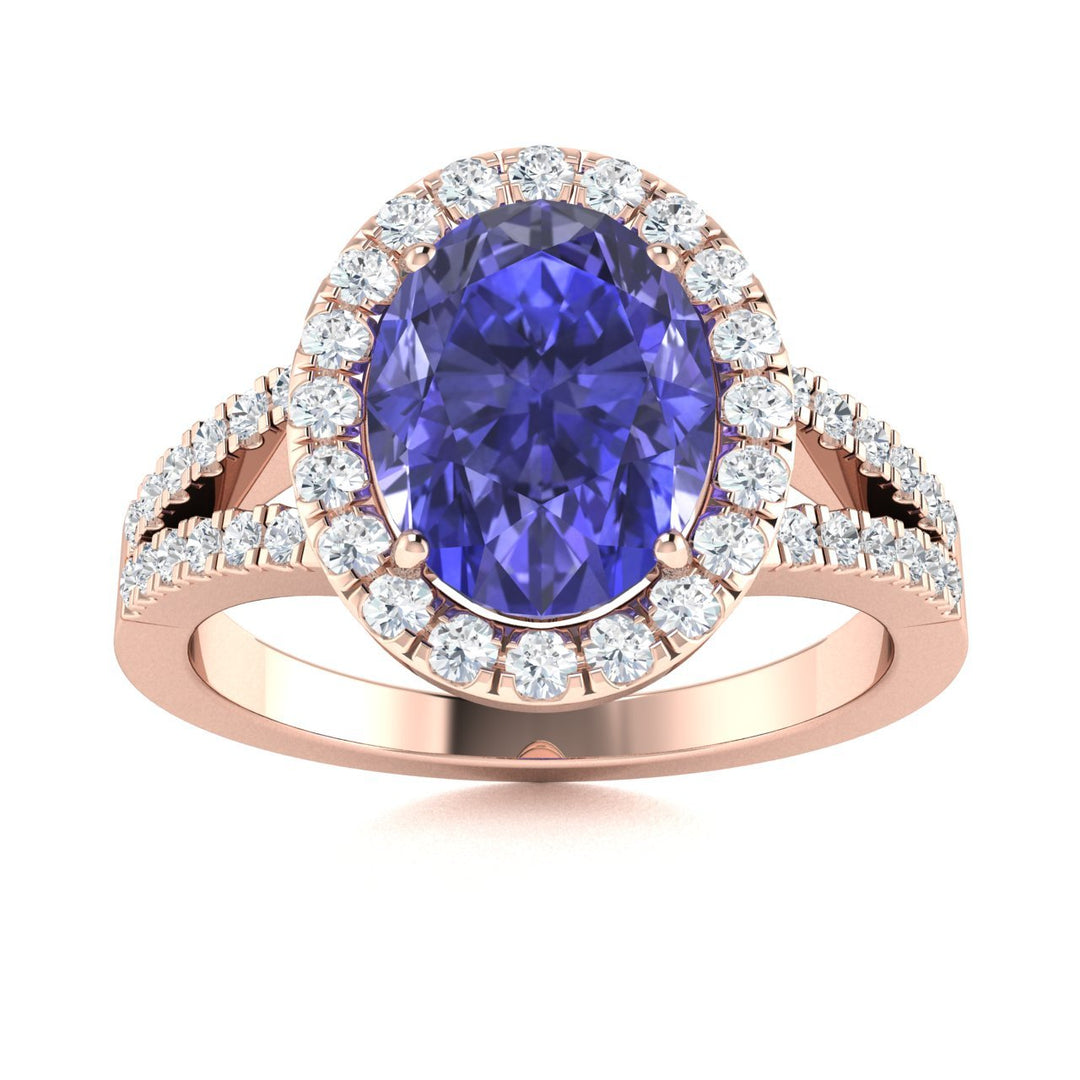 18KT Gold Tanzanite and Diamond Ladies Ring (Tanzanite 4.67 cts White Diamonds 0.68 cts)