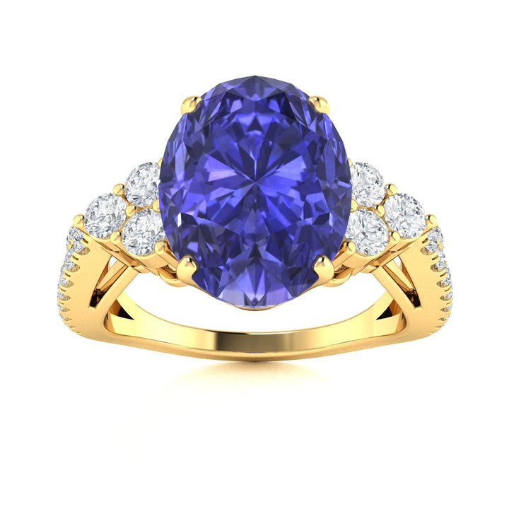 18KT Gold Tanzanite and Diamond Ladies Ring (Tanzanite 4.87 cts White Diamonds 0.49 cts)