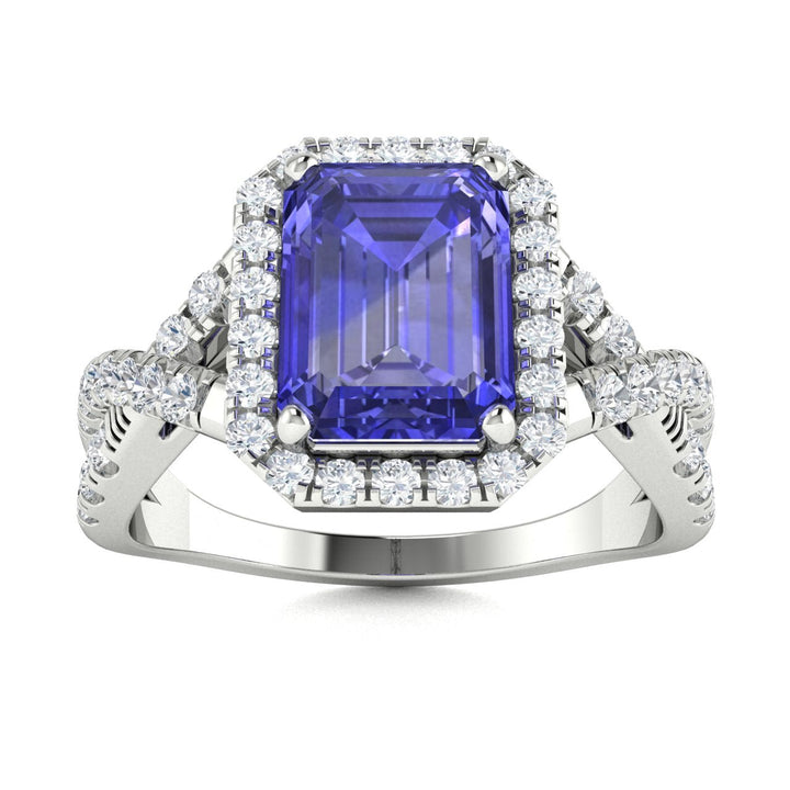 18KT Gold Tanzanite and Diamond Ladies Ring (Tanzanite 4.93 cts. White Diamond 0.86 cts.)