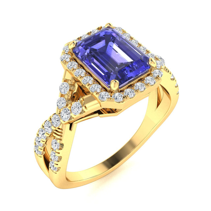 18KT Gold Tanzanite and Diamond Ladies Ring (Tanzanite 4.93 cts. White Diamond 0.86 cts.)