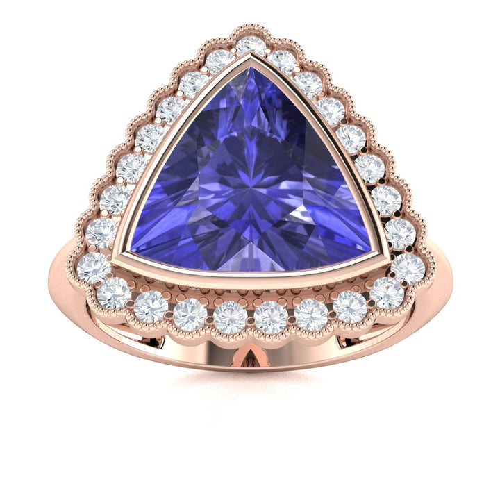 18KT Gold Tanzanite and Diamond Ladies Ring (Tanzanite 5.33 cts. White Diamond 0.66 cts.)