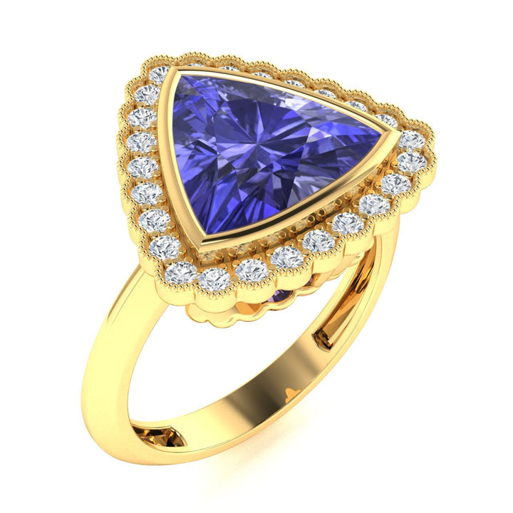 18KT Gold Tanzanite and Diamond Ladies Ring (Tanzanite 5.33 cts. White Diamond 0.66 cts.)