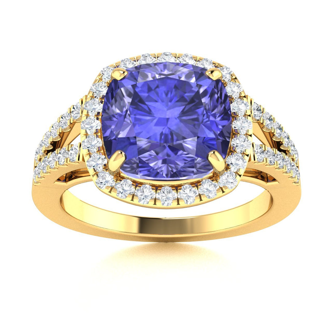 18KT Gold Tanzanite and Diamond Ladies Ring (Tanzanite 5.79 cts. White Diamond 0.73 cts.)