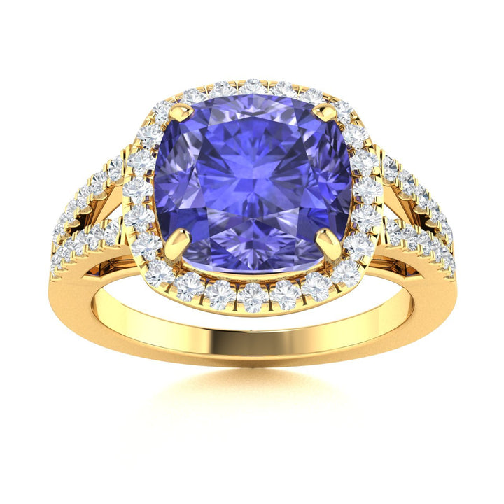 18KT Gold Tanzanite and Diamond Ladies Ring (Tanzanite 5.79 cts. White Diamond 0.73 cts.)