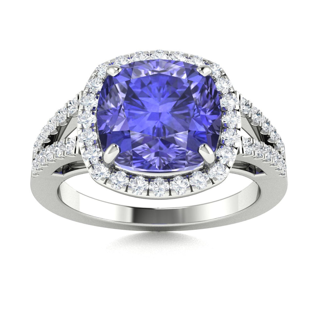 18KT Gold Tanzanite and Diamond Ladies Ring (Tanzanite 5.79 cts. White Diamond 0.73 cts.)