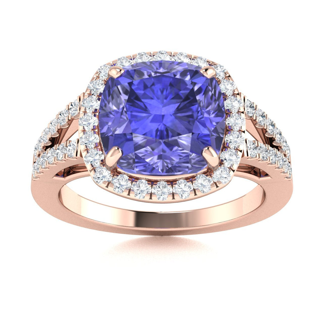 18KT Gold Tanzanite and Diamond Ladies Ring (Tanzanite 5.79 cts. White Diamond 0.73 cts.)