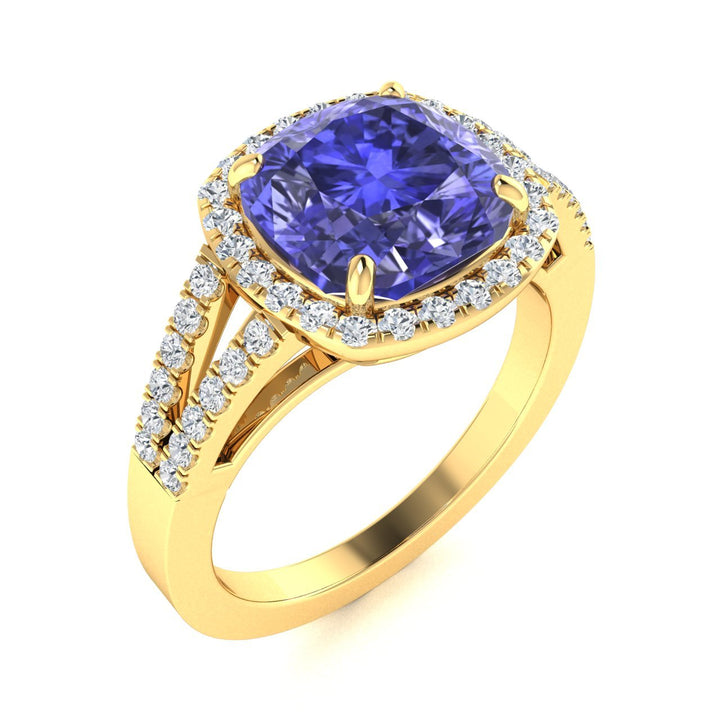 18KT Gold Tanzanite and Diamond Ladies Ring (Tanzanite 5.79 cts. White Diamond 0.73 cts.)