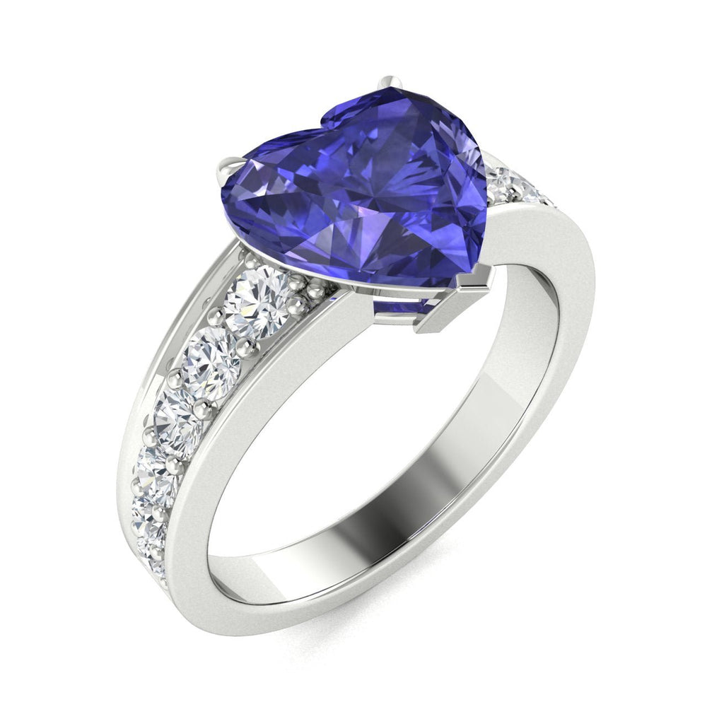 18KT Gold Tanzanite and Diamond Ladies Ring (Tanzanite 8 cts. White Diamond 0.58 cts.)
