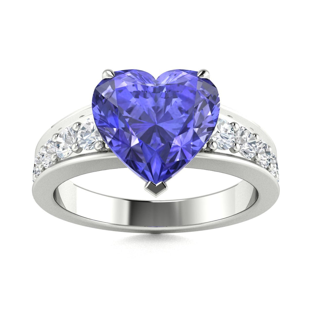 18KT Gold Tanzanite and Diamond Ladies Ring (Tanzanite 8 cts. White Diamond 0.58 cts.)