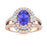 18kt Gold Tanzanite Ladies Ring (Tanzanite 2.50ct White Diamonds 0.50 cts)